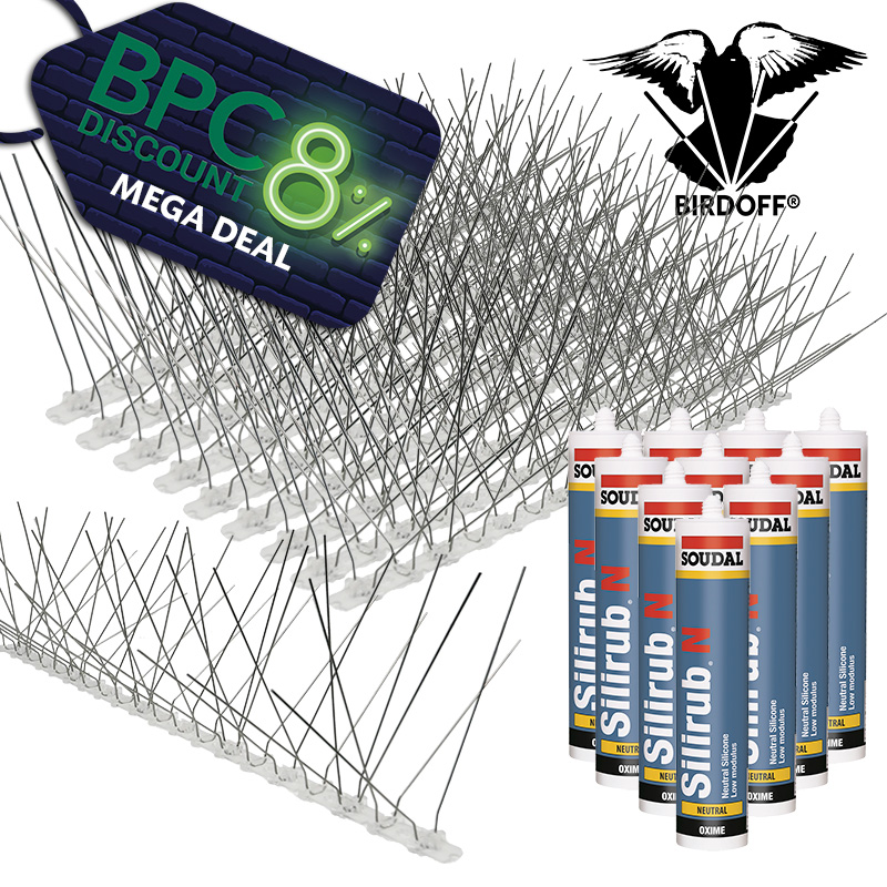 BIRDOFF Seagull Stainless Spike and Glue Kits